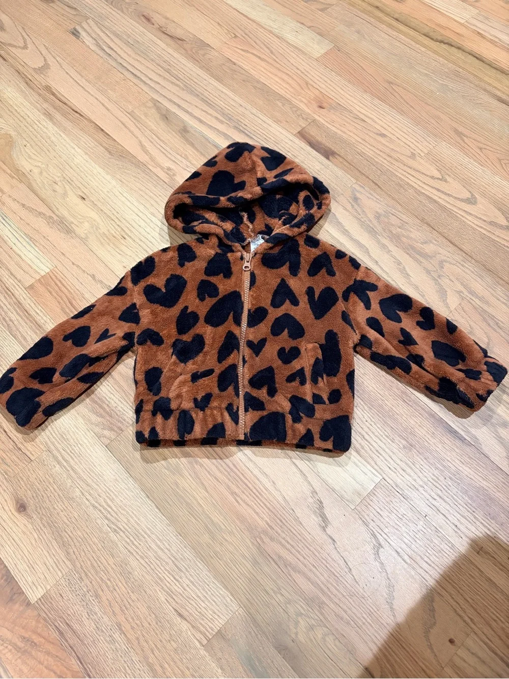 Carter’s toddler girl warm fuzzy heart print zip up jacket